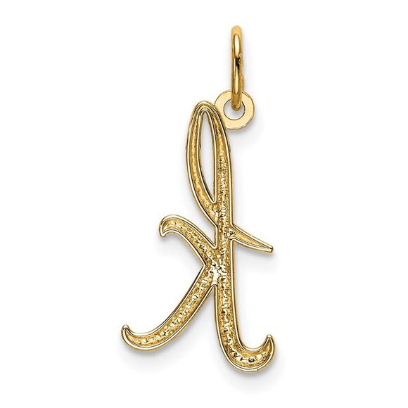 14k Yellow Gold, Claire Collection Mini Lower Case Initial K Charm - Picture 3 of 5